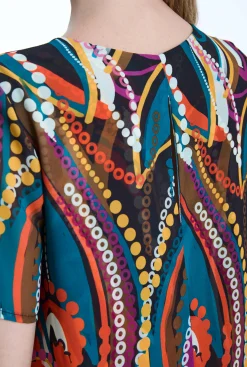 James Lakeland Abstract Print Wave Hem Dress