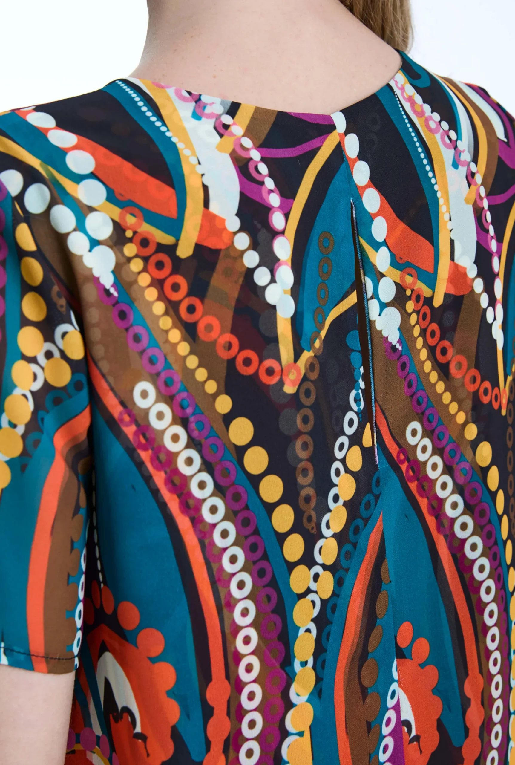 James Lakeland Abstract Print Wave Hem Dress
