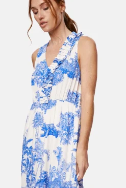 James Lakeland Asymmetrical Ruching Midi Dress