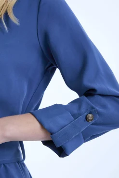 James Lakeland Belted Denim Suit Midi Dress