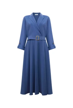 James Lakeland Belted Denim Suit Midi Dress