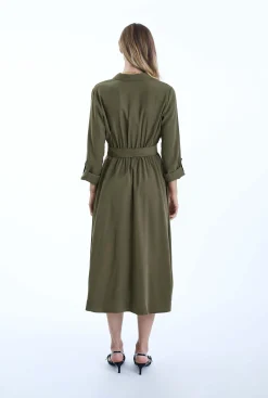 James Lakeland Belted Green Suit Midi Dress