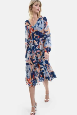 James Lakeland Belted Midi Dress Blue