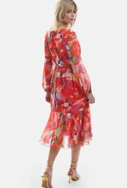 James Lakeland Belted Midi Dress Red