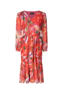 James Lakeland Belted Midi Dress Red