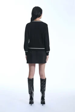 James Lakeland Bow Detail Black Cardigan