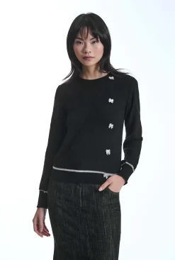 James Lakeland Bow Detail Black Jumper