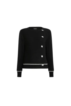 James Lakeland Bow Detail Black Jumper