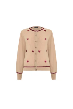 James Lakeland Bow Detail Camel Cardigan