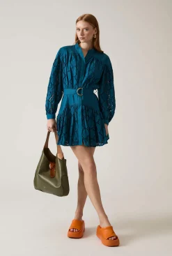 James Lakeland Broderie Dress Navy