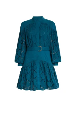 James Lakeland Broderie Dress Navy