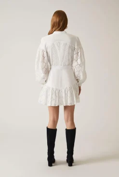 James Lakeland Broderie Dress White