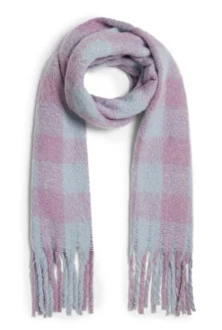 James Lakeland Buffalo Check Pattern Scarf Pink