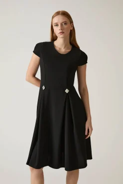 James Lakeland Button Black Dress