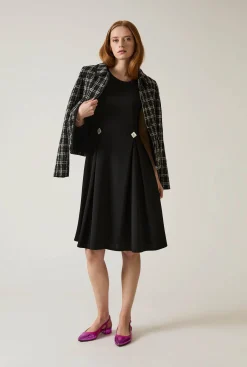 James Lakeland Button Black Dress