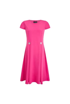 James Lakeland Button Fuchsia Dress