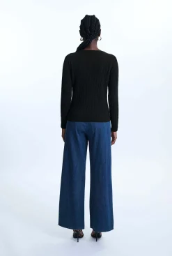 James Lakeland Cable Knit Jumper Black