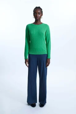 James Lakeland Cable Knit Jumper Green