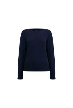 James Lakeland Cable Knit Jumper Navy
