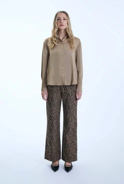 James Lakeland Camel Satin Finish Shirt
