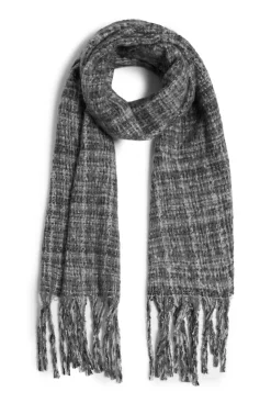 James Lakeland Check Detail Blanket Scarf Black