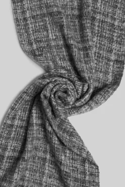 James Lakeland Check Detail Blanket Scarf Black