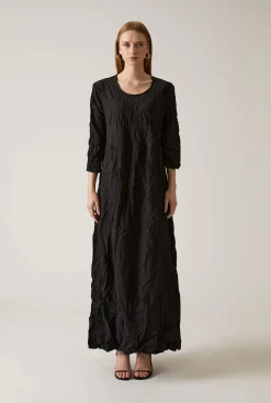 James Lakeland Crinkled Black Maxi Dress