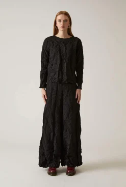 James Lakeland Crinkled Black Trousers