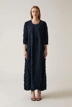 James Lakeland Crinkled Navy Maxi Dress