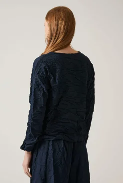James Lakeland Crinkled Navy Top