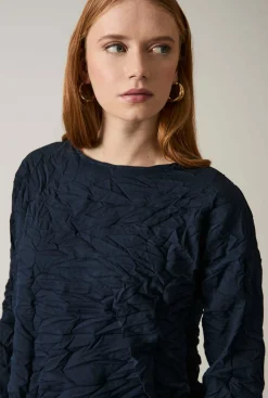 James Lakeland Crinkled Navy Top