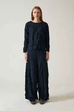James Lakeland Crinkled Navy Trousers
