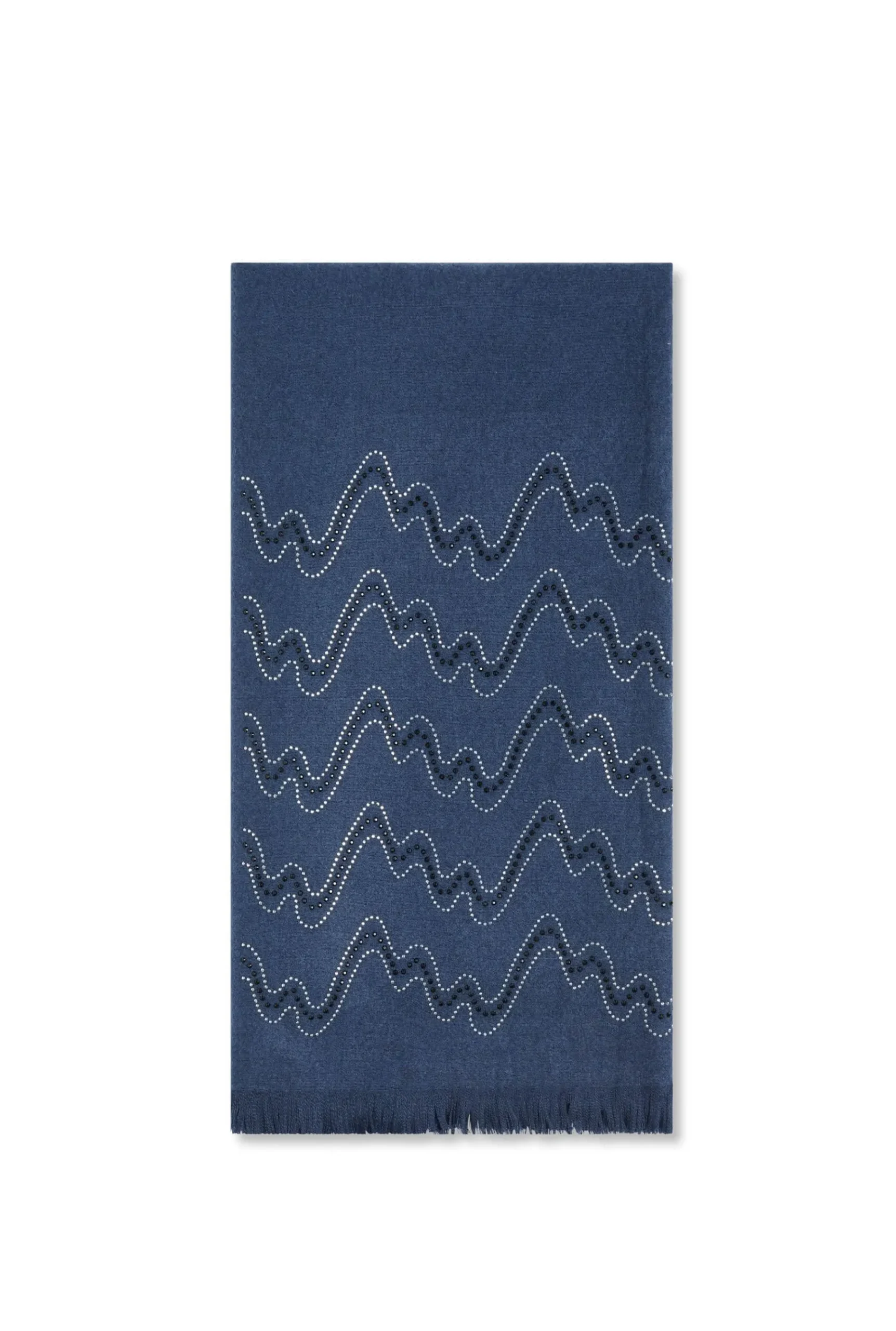 James Lakeland Crystal Wave Navy Scarf