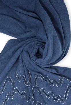 James Lakeland Crystal Wave Navy Scarf