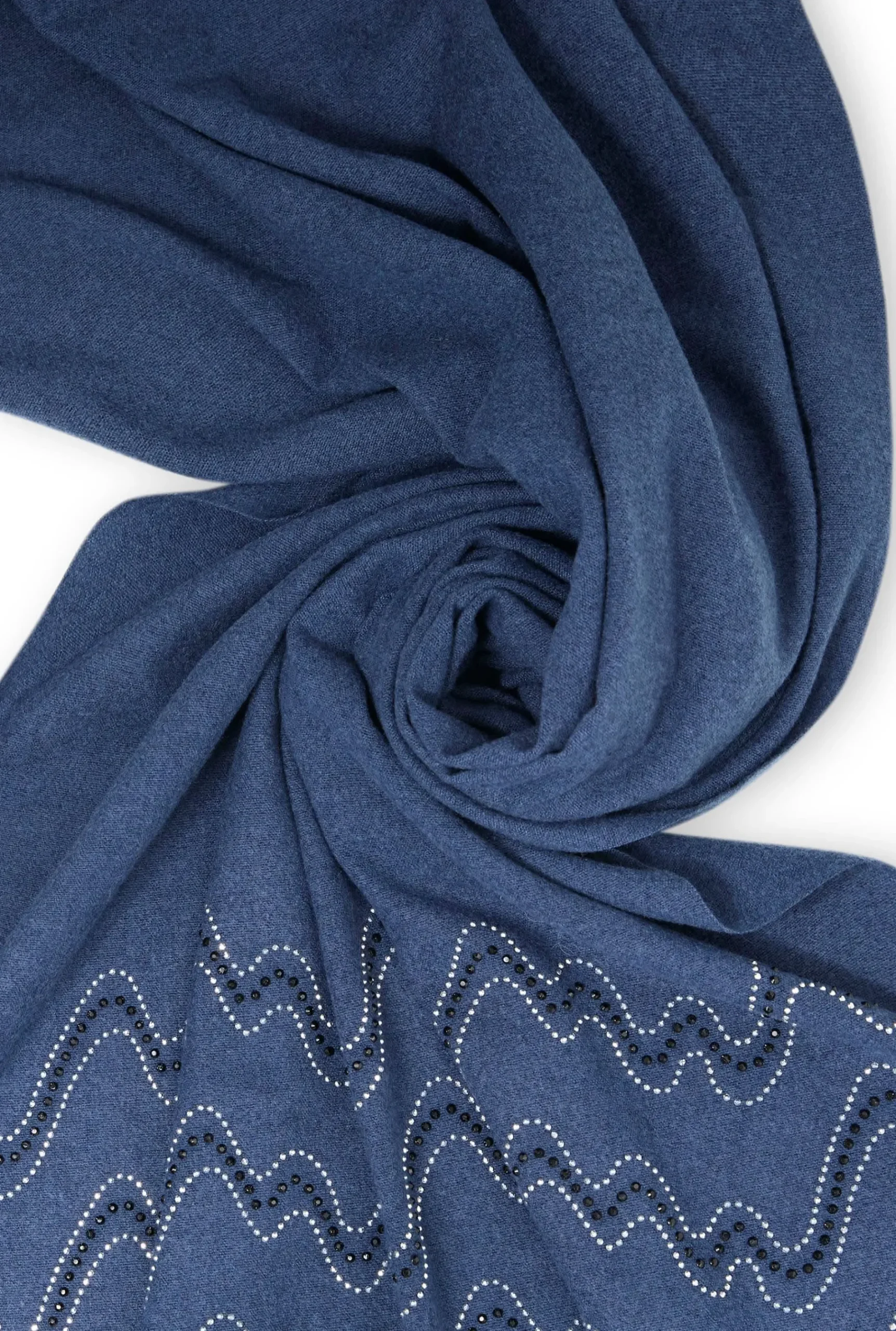 James Lakeland Crystal Wave Navy Scarf