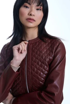 James Lakeland Diamond Burgundy Leather Jacket