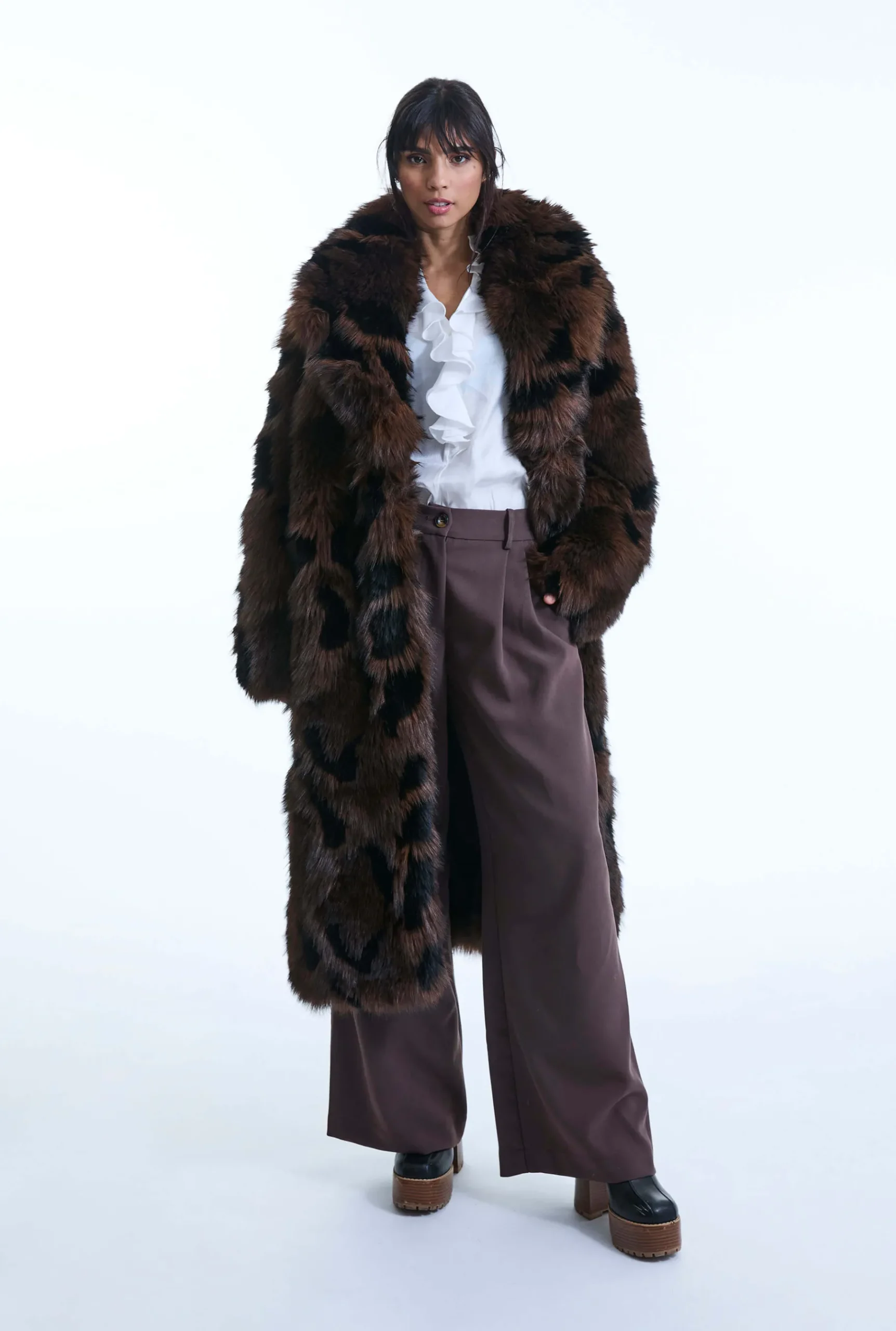 James Lakeland Distressed Faux Fur Coat