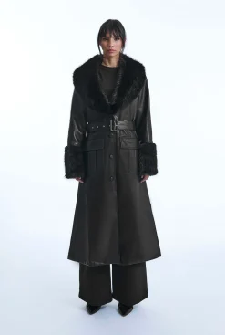 James Lakeland Faux Leather Black Coat