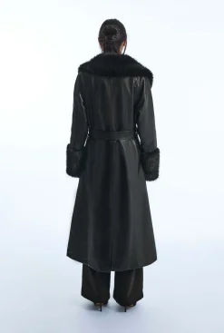 James Lakeland Faux Leather Black Coat
