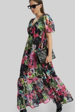 James Lakeland Floral V-neck Midi Dress