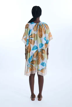 James Lakeland Gold Detail Leaf Kaftan Yellow
