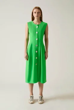 James Lakeland Green Pocket Midi Dress