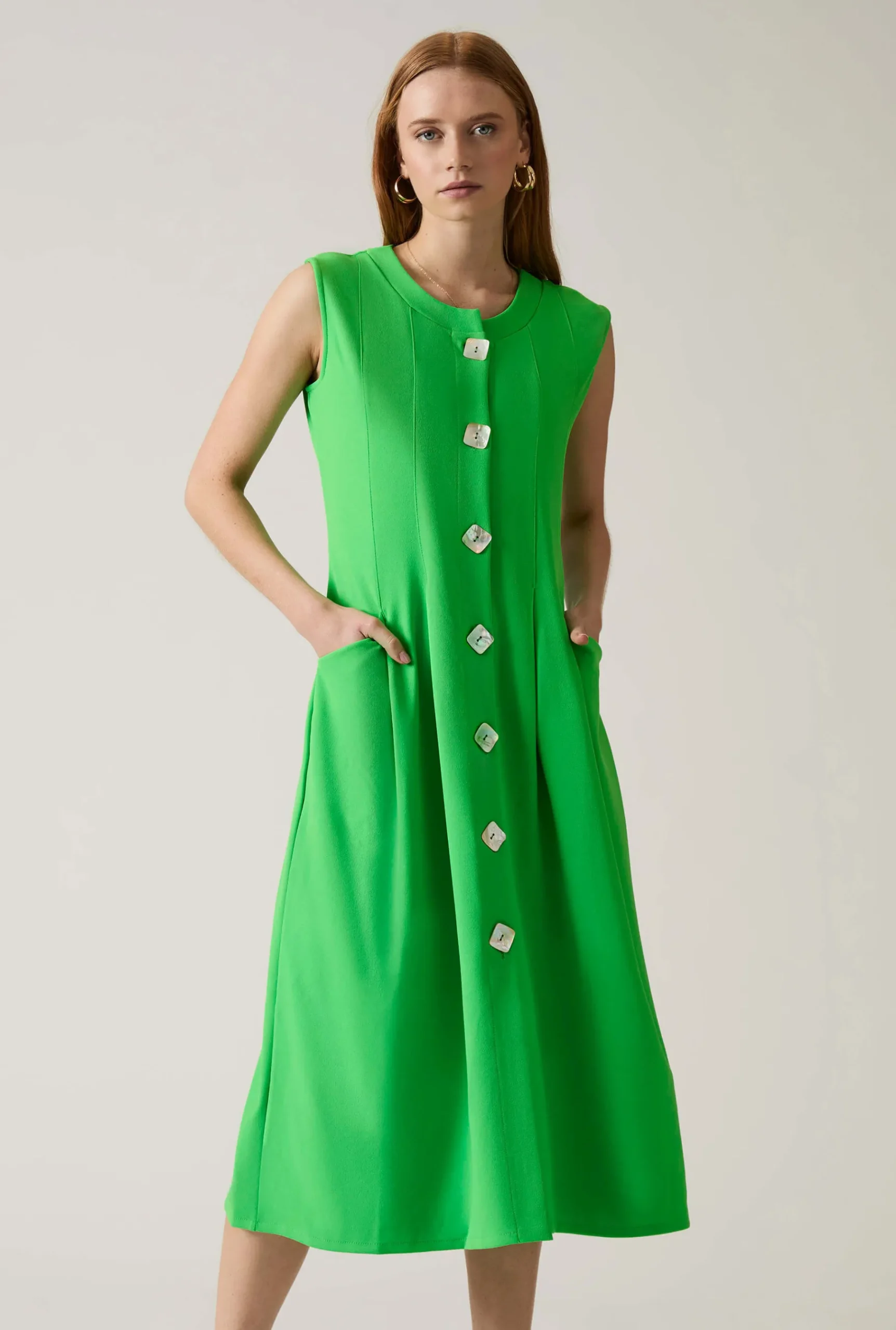 James Lakeland Green Pocket Midi Dress