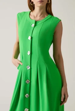 James Lakeland Green Pocket Midi Dress