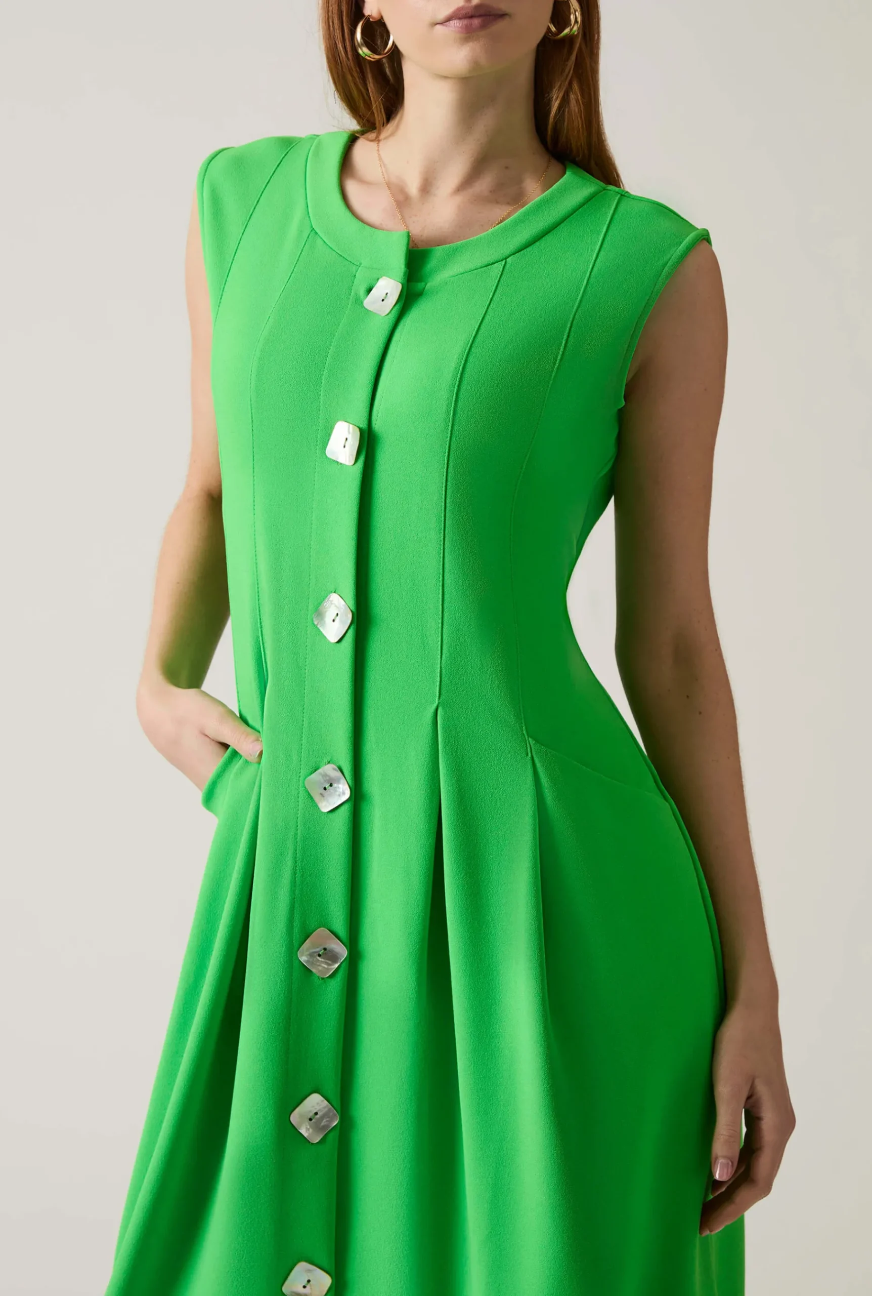 James Lakeland Green Pocket Midi Dress