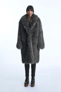 James Lakeland Grey Faux Fur Coat
