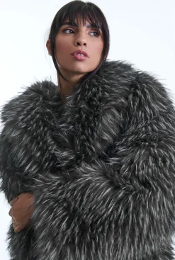 James Lakeland Grey Faux Fur Coat