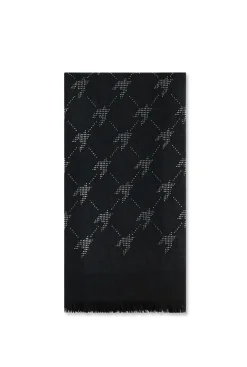 James Lakeland Houndstooth Black Scarf