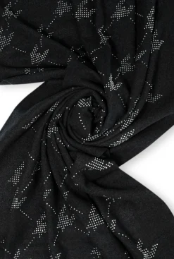 James Lakeland Houndstooth Black Scarf