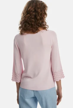 James Lakeland Knitted Detail Scoop Neck Jumper Pale Pink
